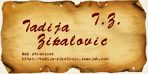 Tadija Zipalović vizit kartica